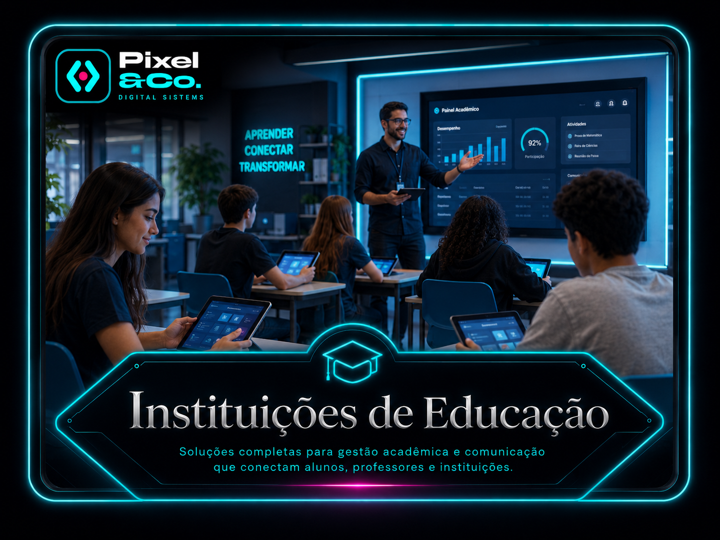 Apresentação visual do segmento Instituições de educação